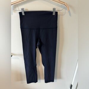 Lululemon Wunder Under Crop Navy Luon Leggings